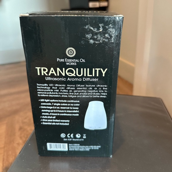NWT Pure Essential Oil Works Tranquility Ultrasonic Oil Diffuser + Oils - Picture 3 of 7